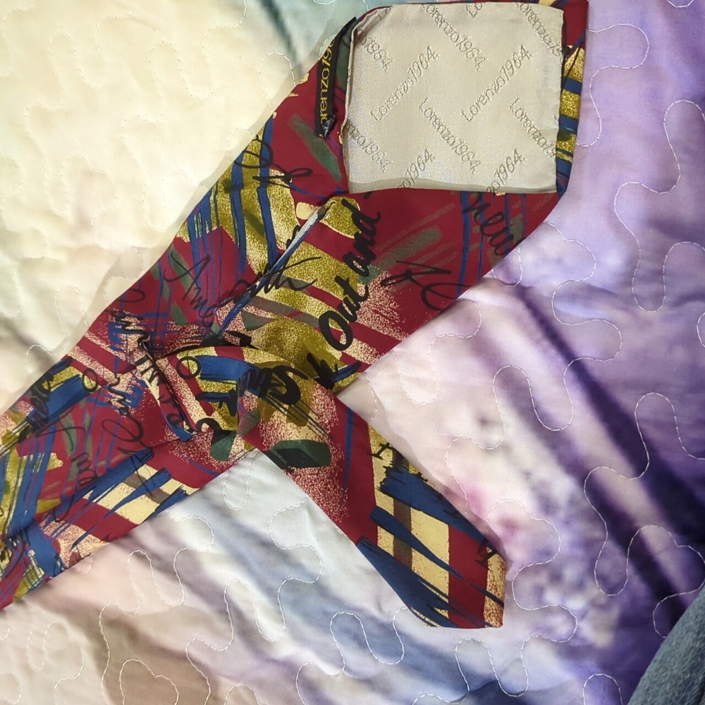 Lorenzo Mad e In Italy 1964 100% Silk Tie - Picture 8 of 14